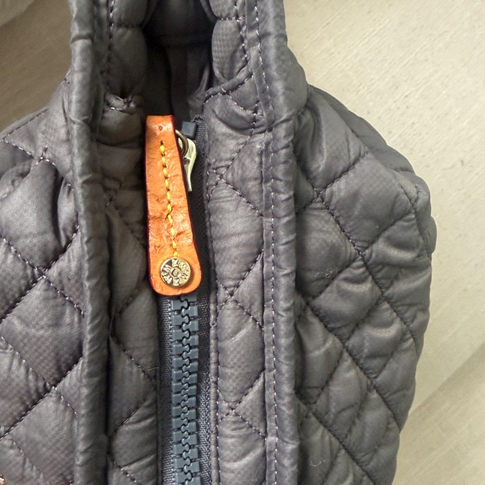MZ WALLACE Parker Quilted Nylon Crossbody Bag Messenger Bag Purse Gray Medium Sz - Picture 12 of 16